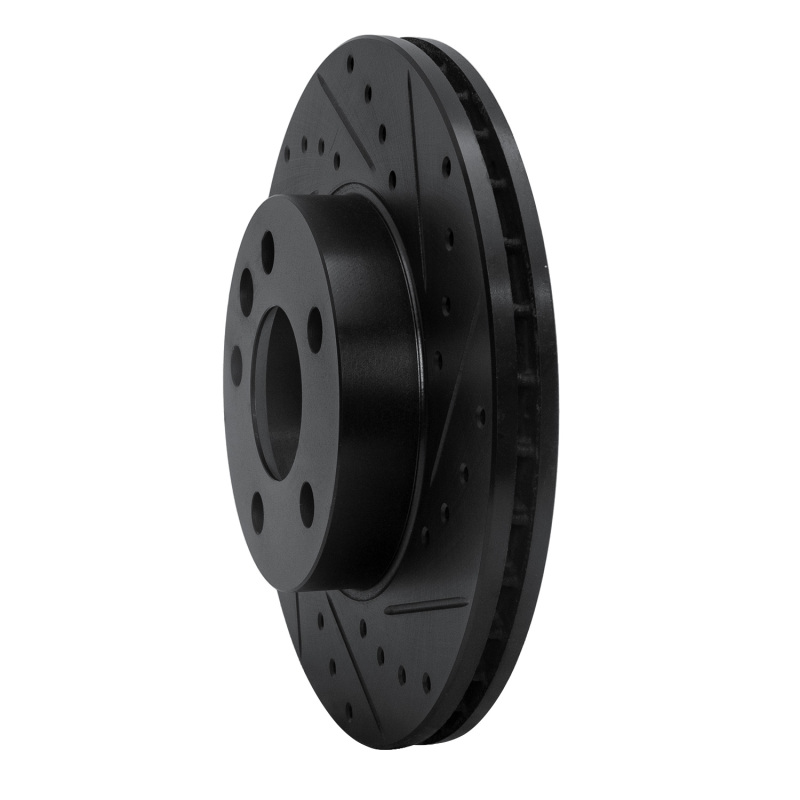 Volkswagen EuroVan Brake Rotor (1) - Front Right - R1 Concepts - Drilled & Slotted - Black - `96-`00